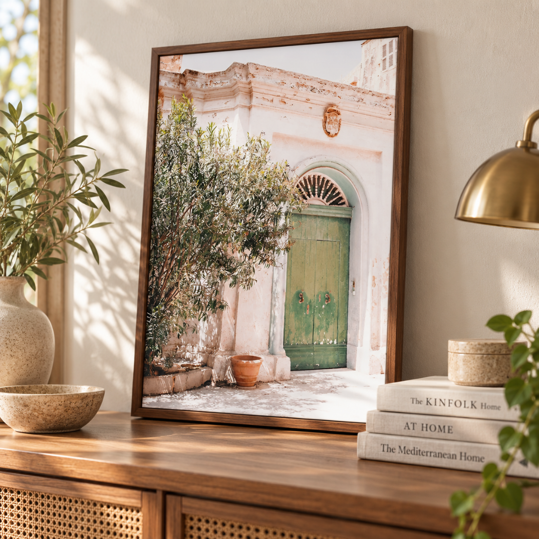 Sunlit Olive Door Canvas Print