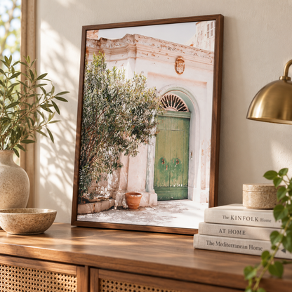 Sunlit Olive Door Canvas Print