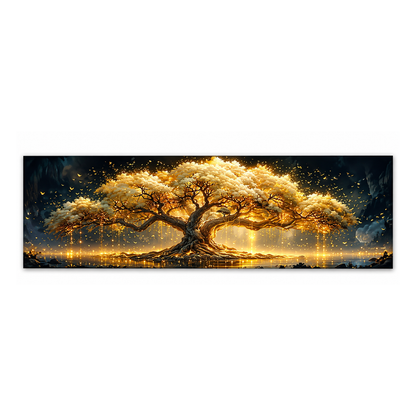 Golden Reverie Tree Panoramic Canvas Print