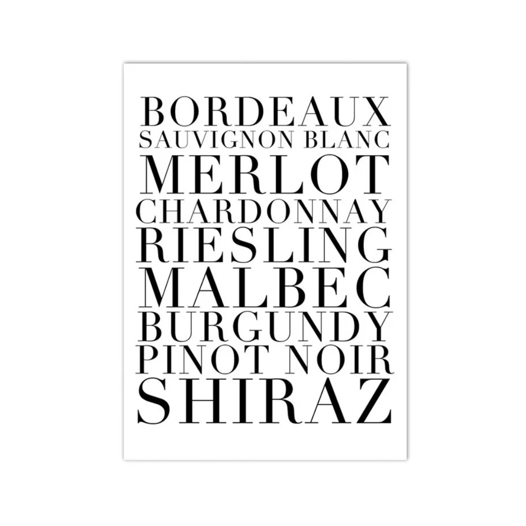 Cellar Notes Wine Typography Canvas Print