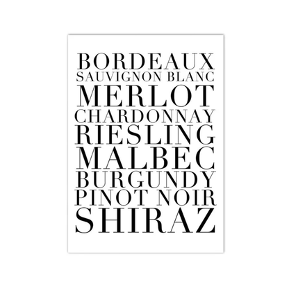 Cellar Notes Wine Typography Canvas Print
