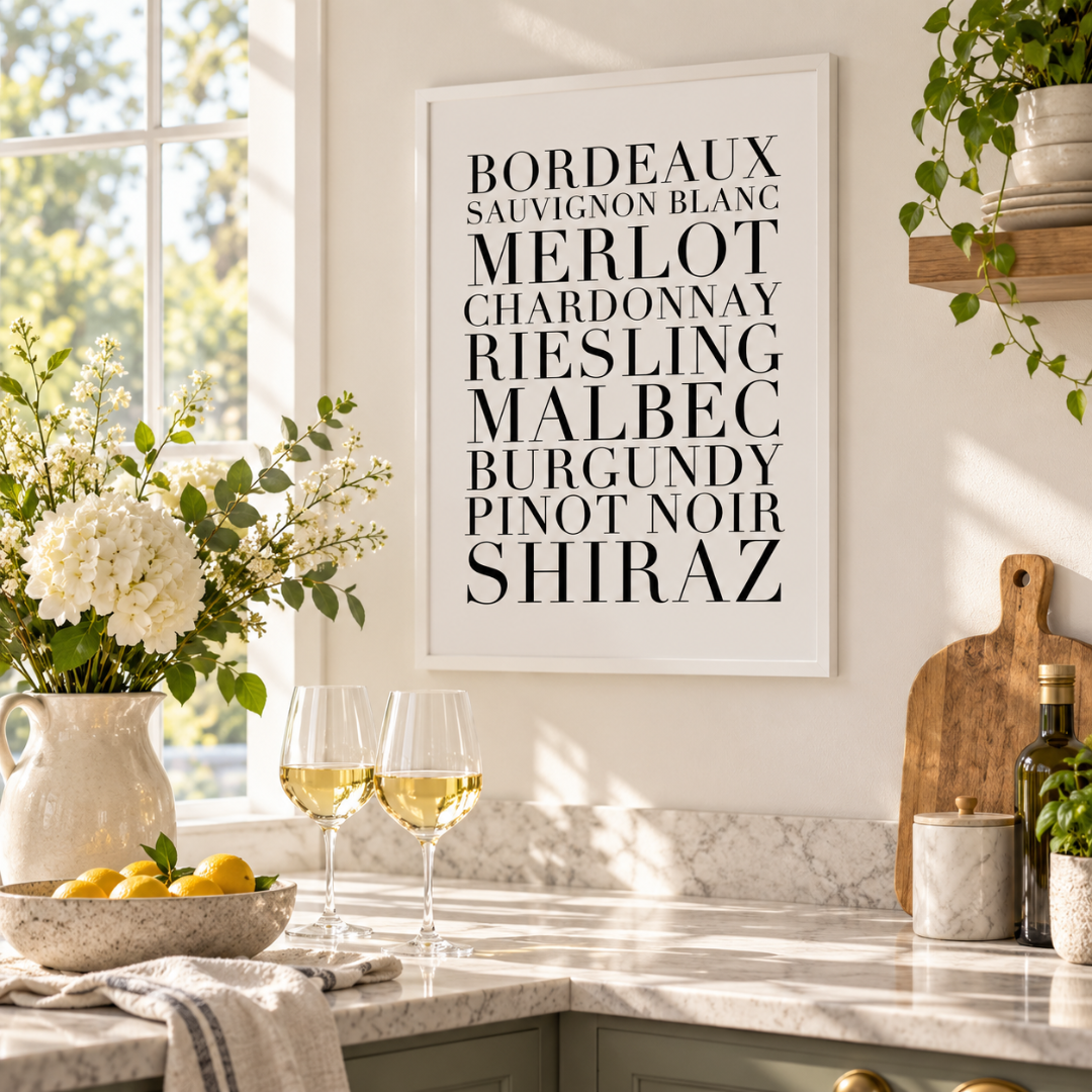 Cellar Notes Wine Typography Canvas Print