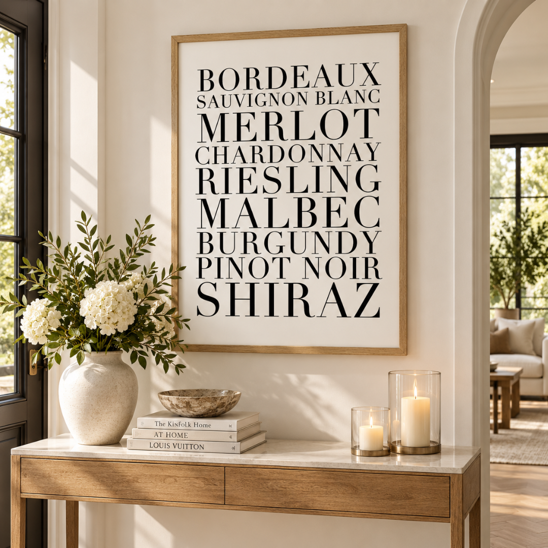 Cellar Notes Wine Typography Canvas Print