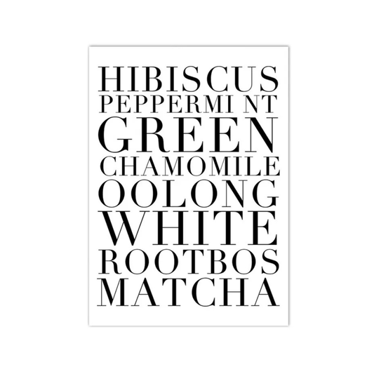 Tea House Typography Canvas Print