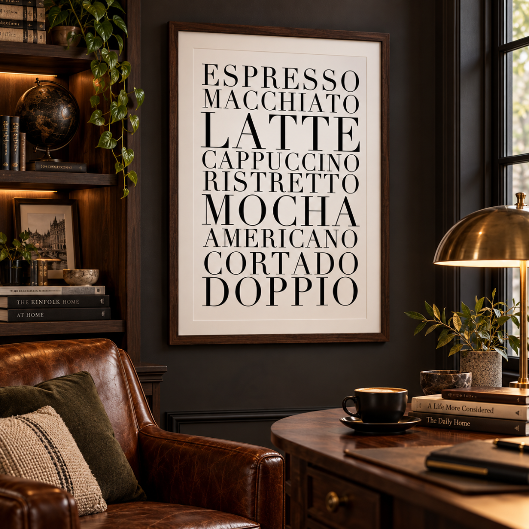 Coffee Order Typography Canvas Print