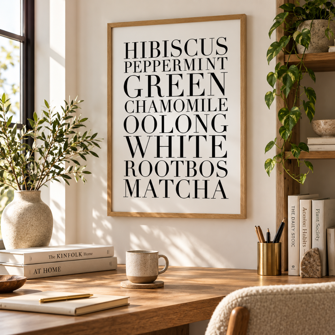Tea House Typography Canvas Print