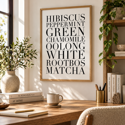 Tea House Typography Canvas Print