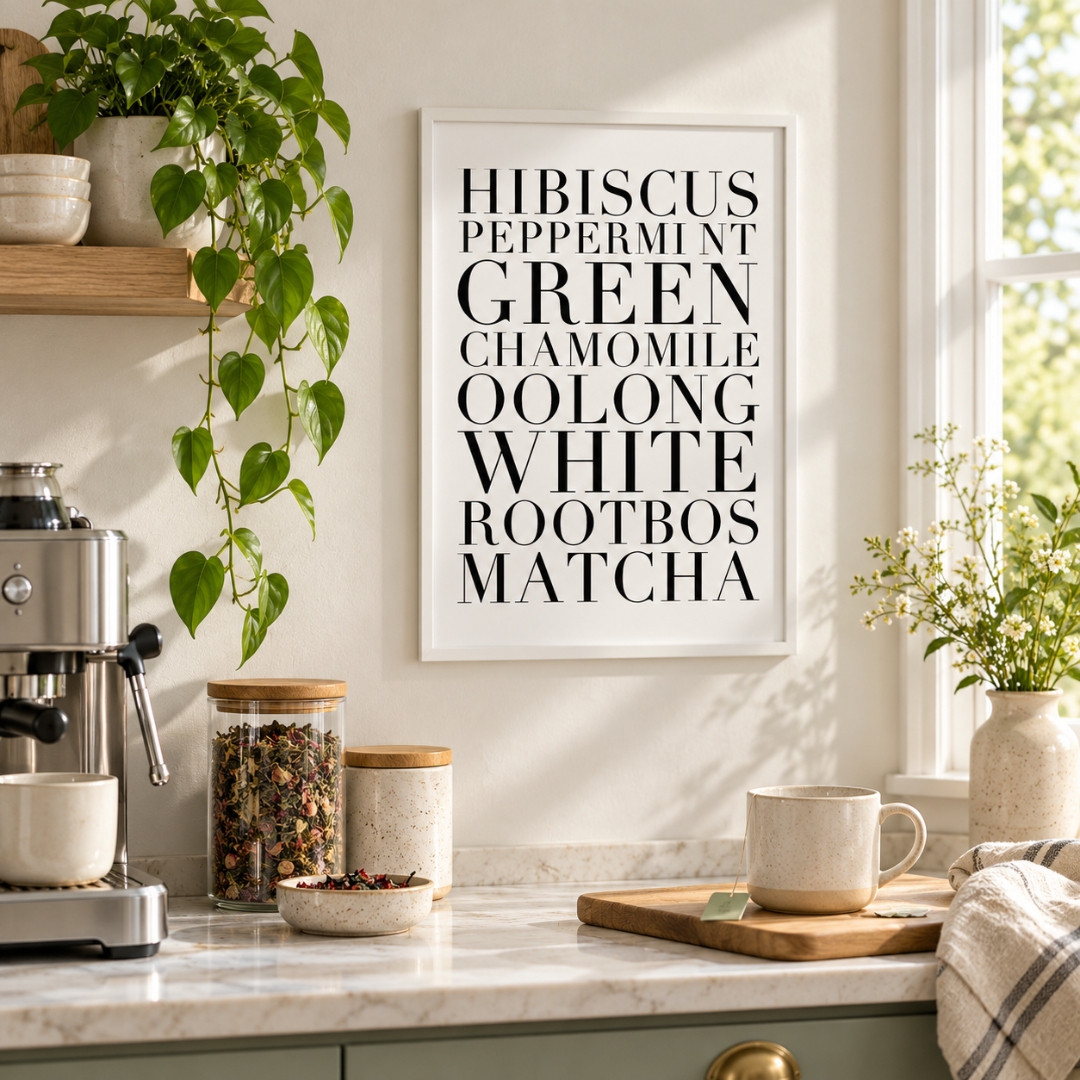 Tea House Typography Canvas Print