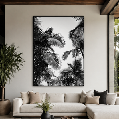 Tropical Canopy Black & White Canvas Print