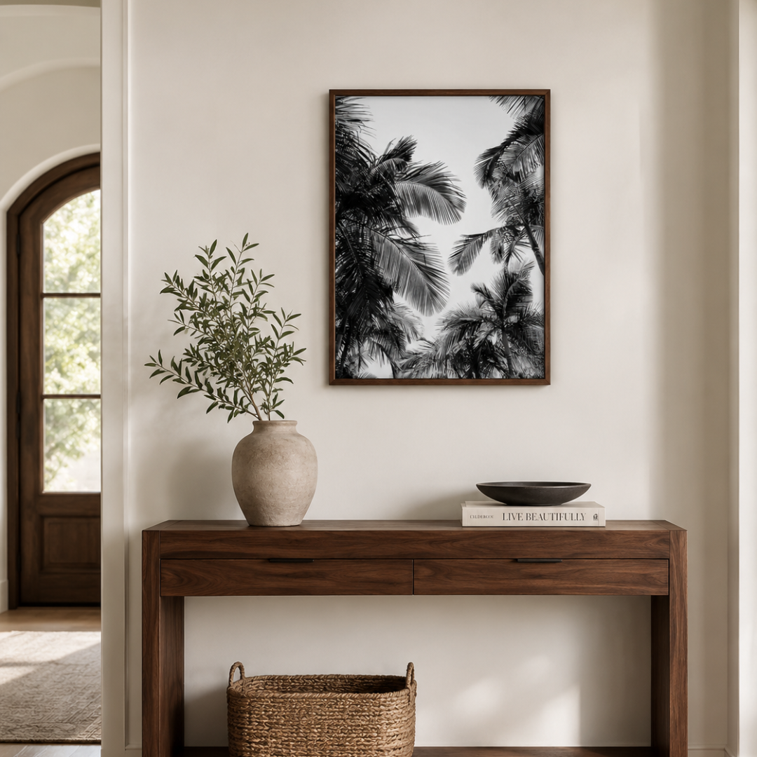 Tropical Canopy Black & White Canvas Print