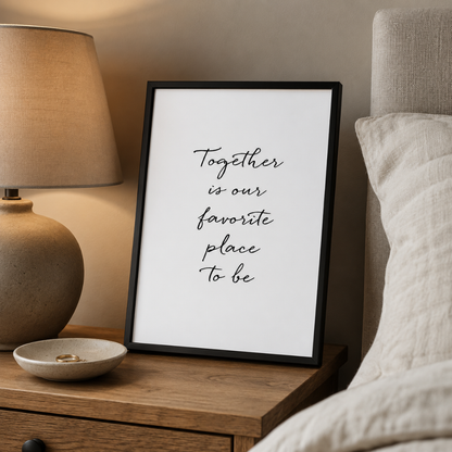 Together Is Our Favourite Place Typography Canvas Print