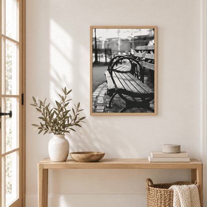 Quiet Corner Park Bench Canvas Print