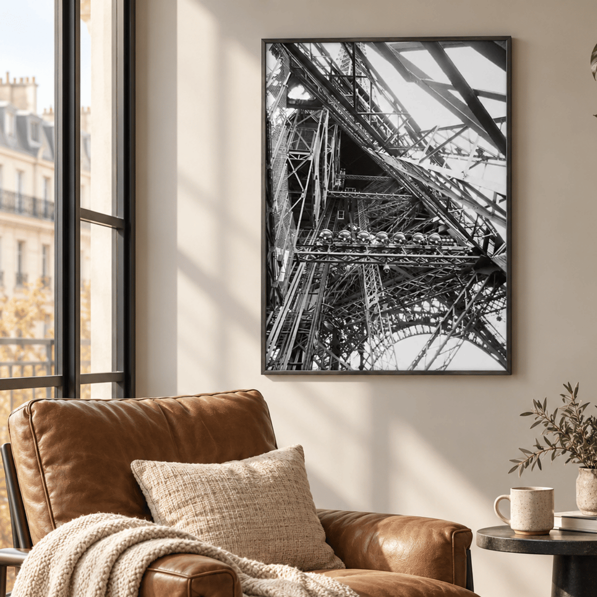 Inside The Eiffel Ironwork Canvas Print