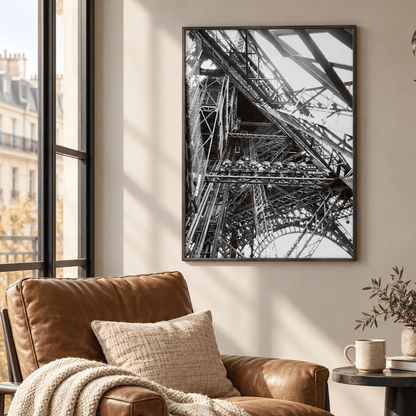 Inside The Eiffel Ironwork Canvas Print