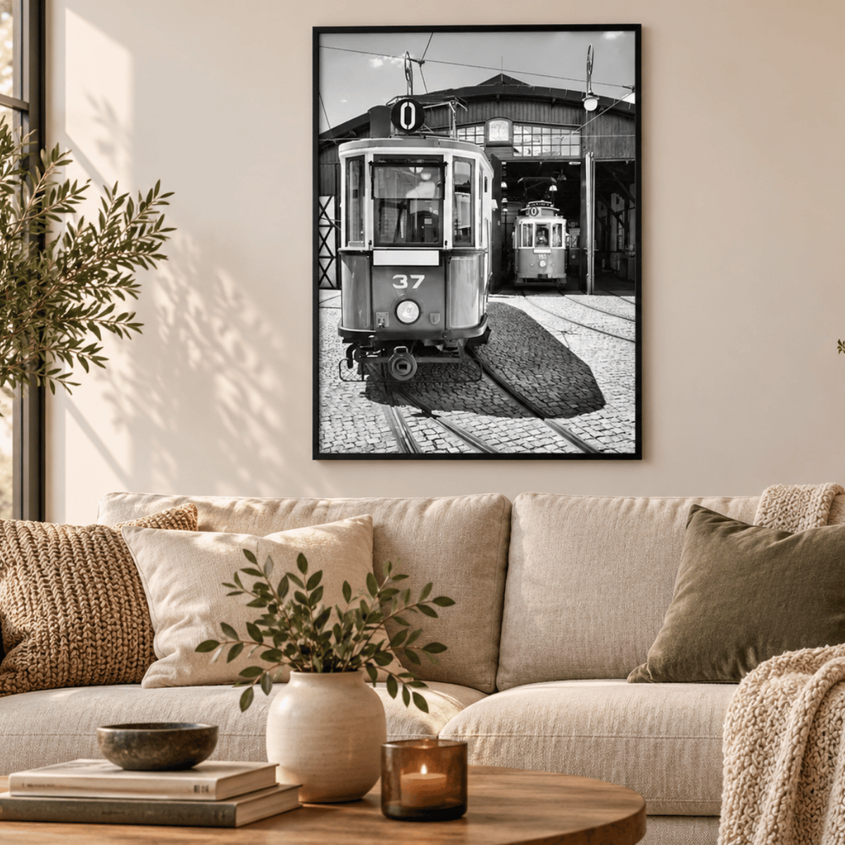 Vintage Tram Depot Canvas Print