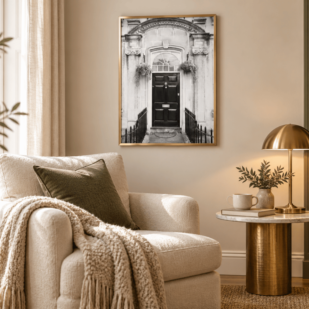 Georgian Black Door Canvas Print