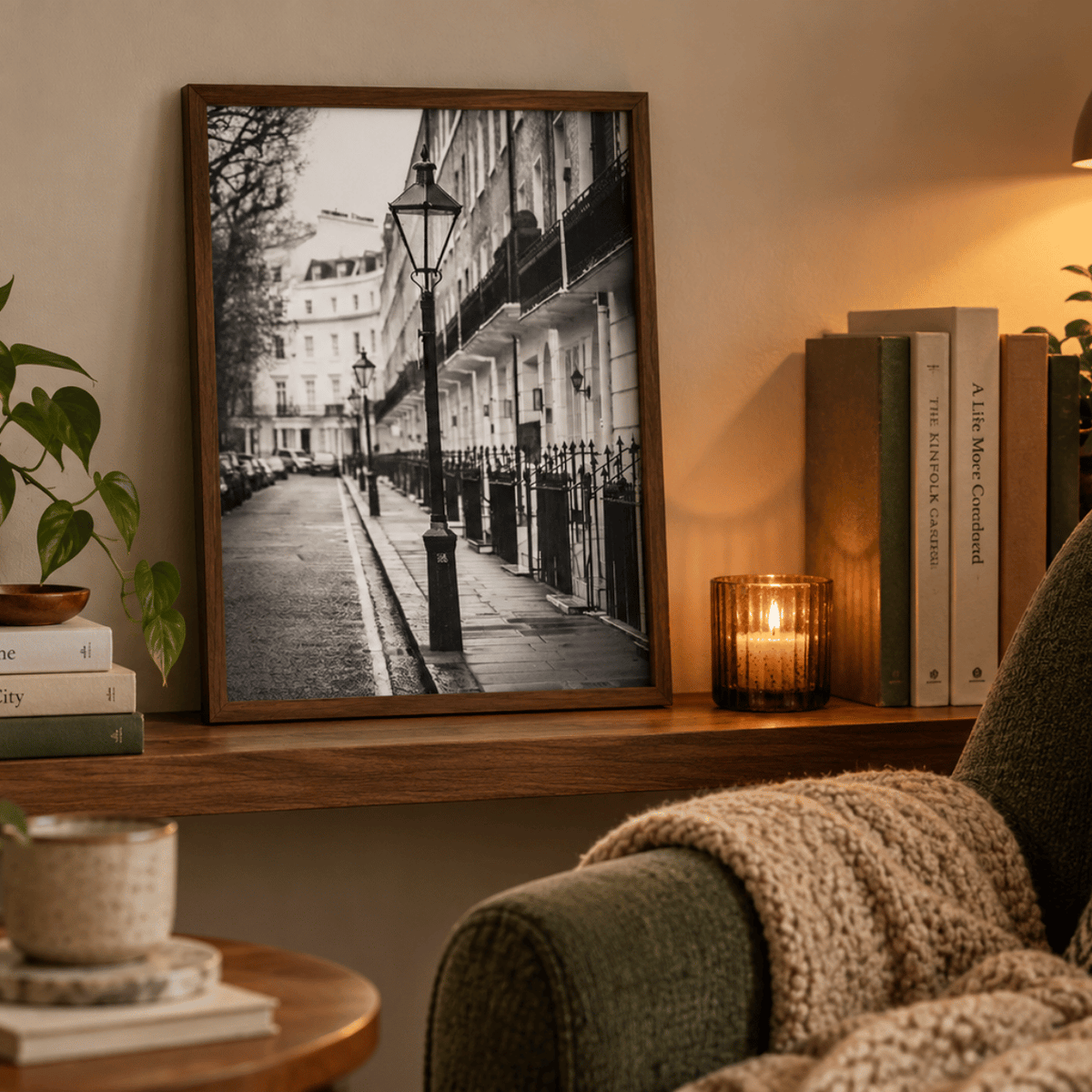London Lamplight Street Canvas Print