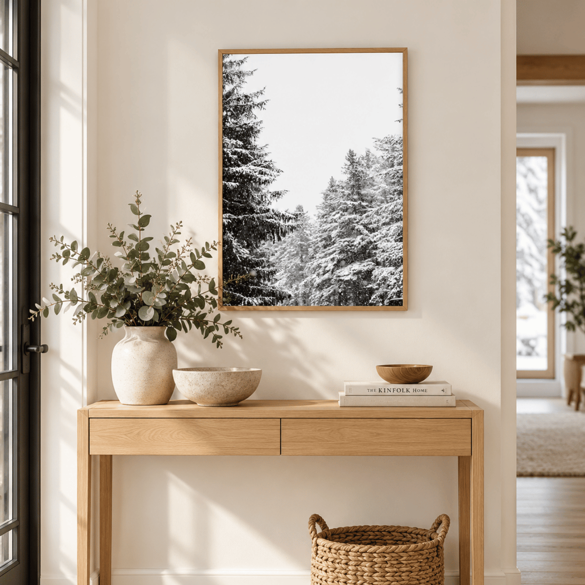 Snowfall Through the Pines Canvas Print