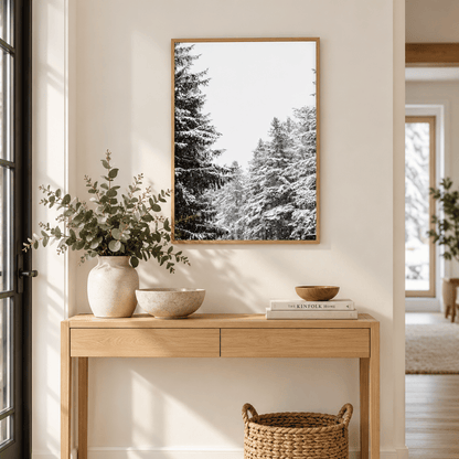 Snowfall Through the Pines Canvas Print