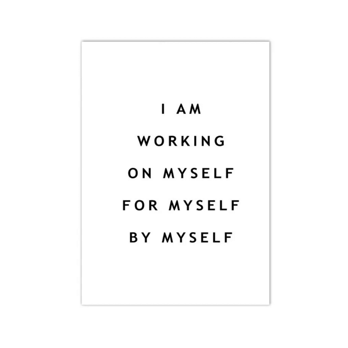 Working On Myself Quote Canvas Print