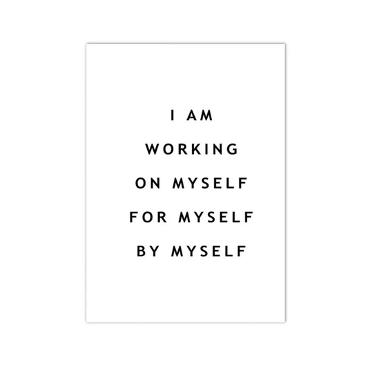 Working On Myself Quote Canvas Print