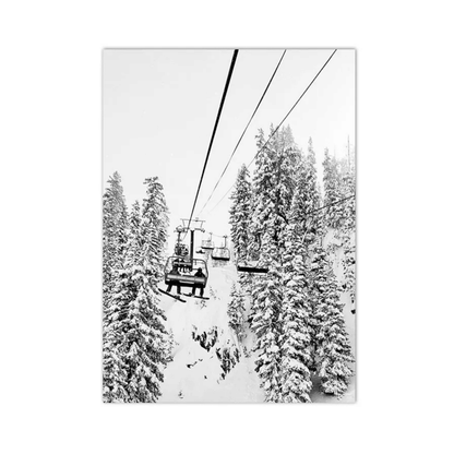 Winter Ascent Chairlift Canvas Print