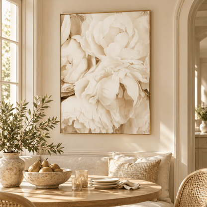 Ivory Peony Petals Canvas Print
