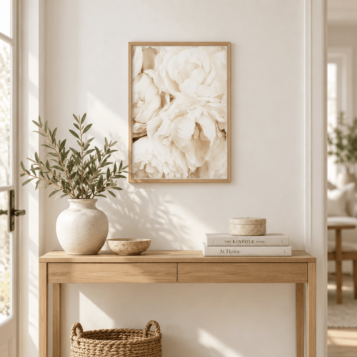 Ivory Peony Petals Canvas Print