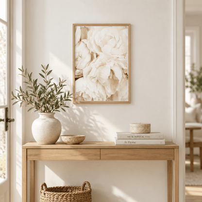 Ivory Peony Petals Canvas Print