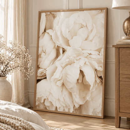Ivory Peony Petals Canvas Print