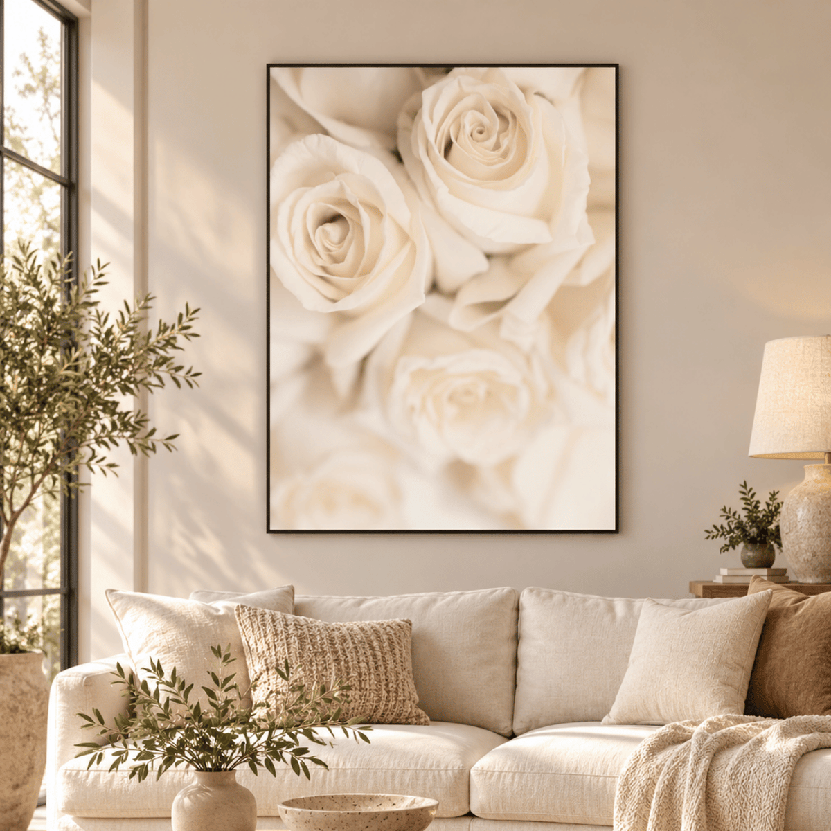 Ivory Rose Reverie Canvas Print