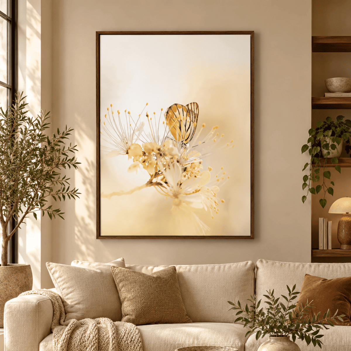 Golden Wing Blossom Canvas Print