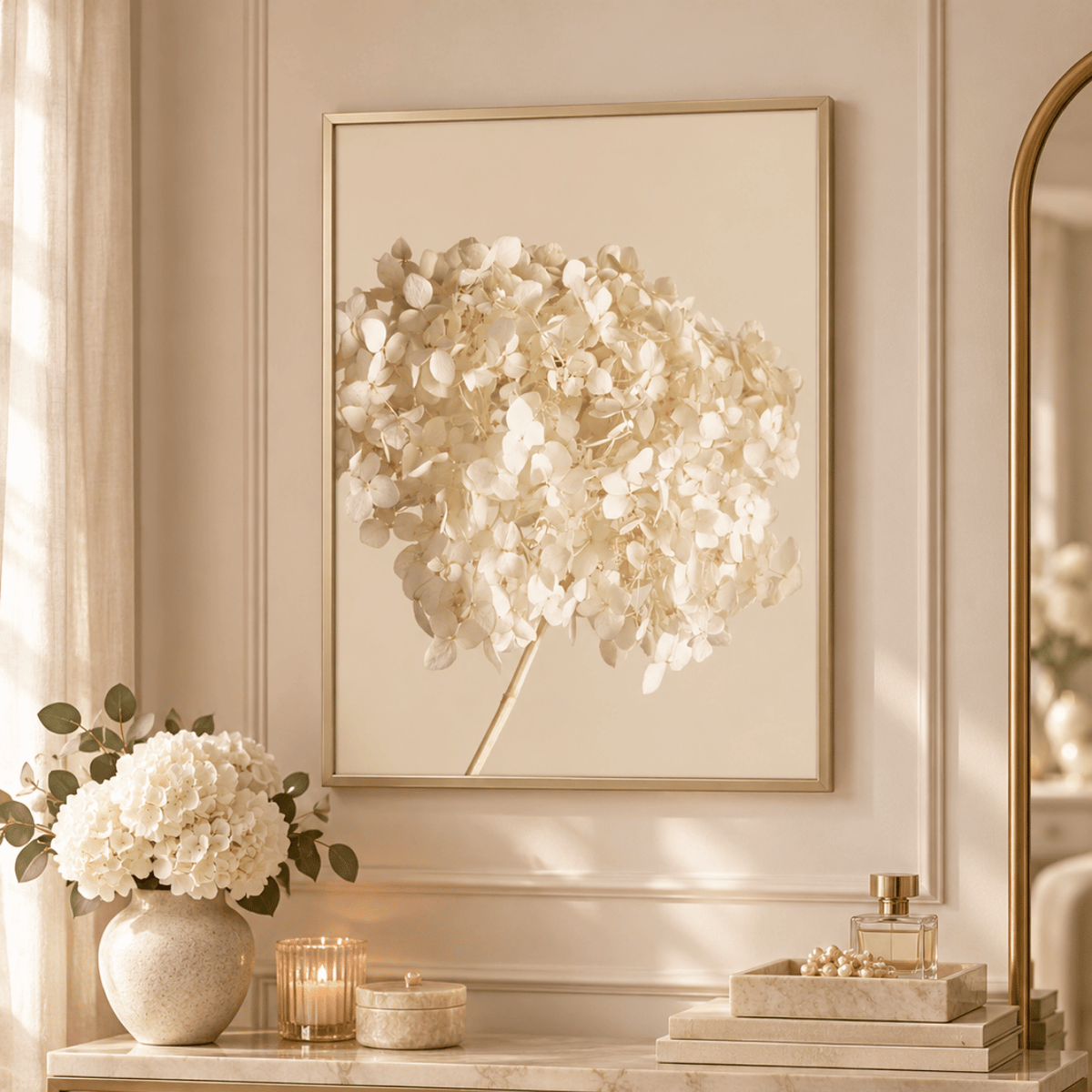 Ivory Hydrangea Cloud Canvas Print