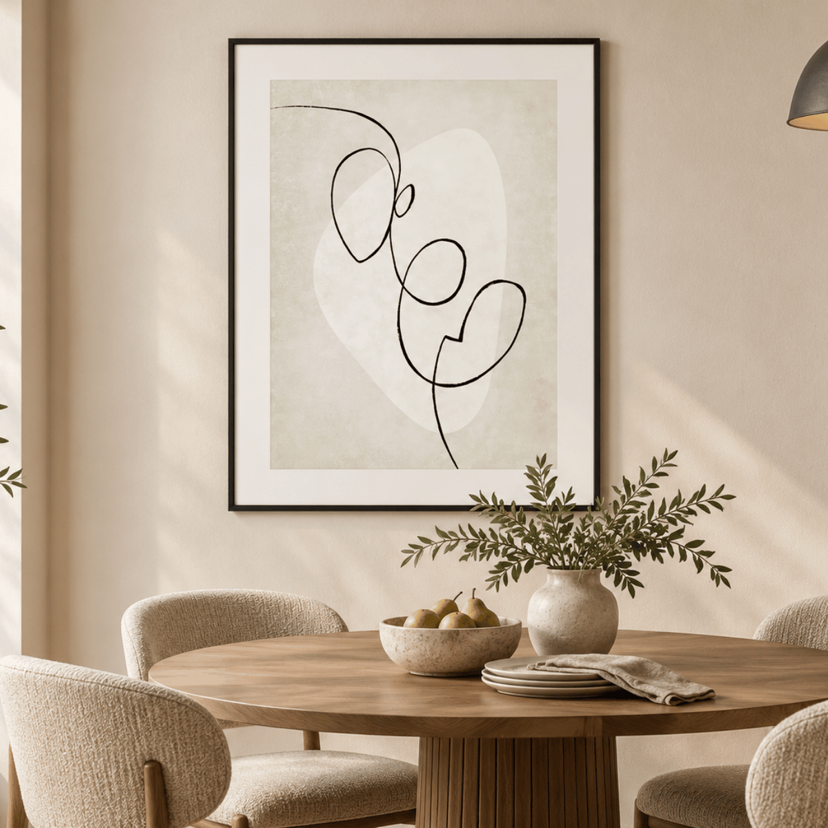 Quiet Embrace Line Art Canvas Print