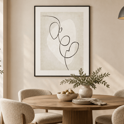 Quiet Embrace Line Art Canvas Print