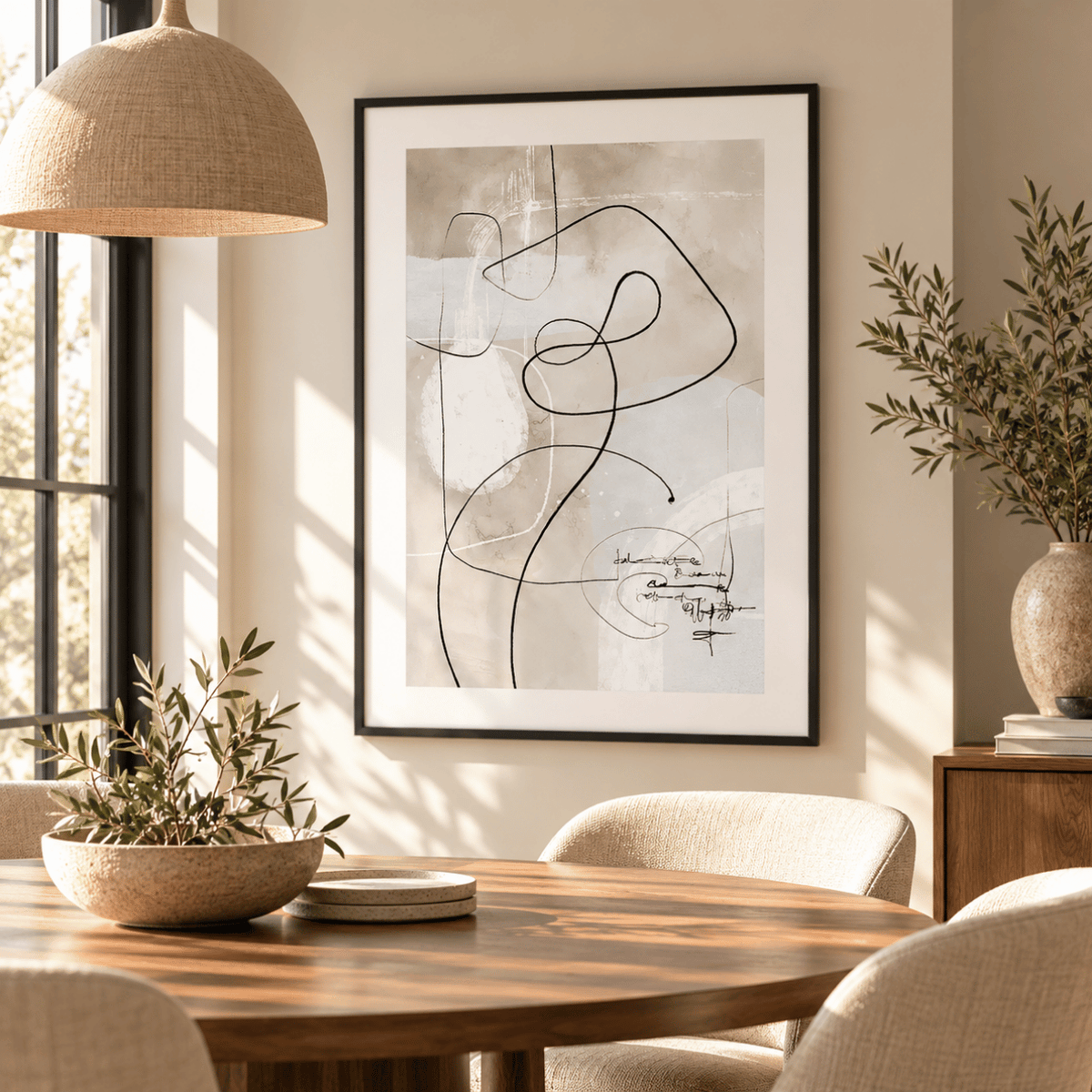 Entwined Gesture Abstract Canvas Print